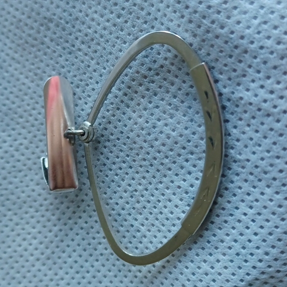 Vintage Anson Adjustable Tie Holder Ring with Clip, Silver Tone - Picture 1 of 2